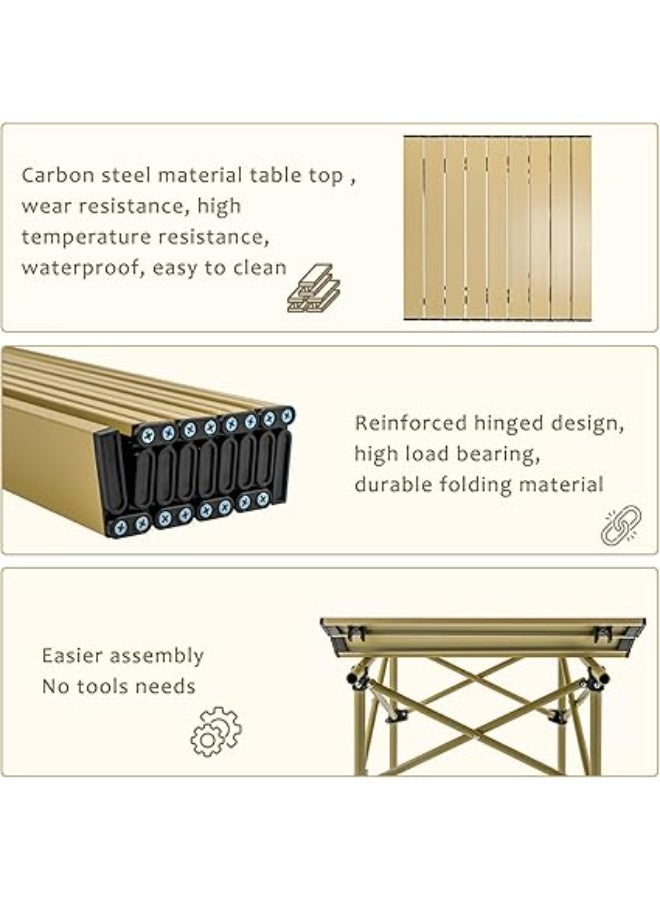 U2PICK Portable Camping Table, Lightweight Folding Camping Table with Carry Bag, Ultralight Outdoor Folding Table, Picnic, Hiking, Fishing, Beach，Khaki - Image 5